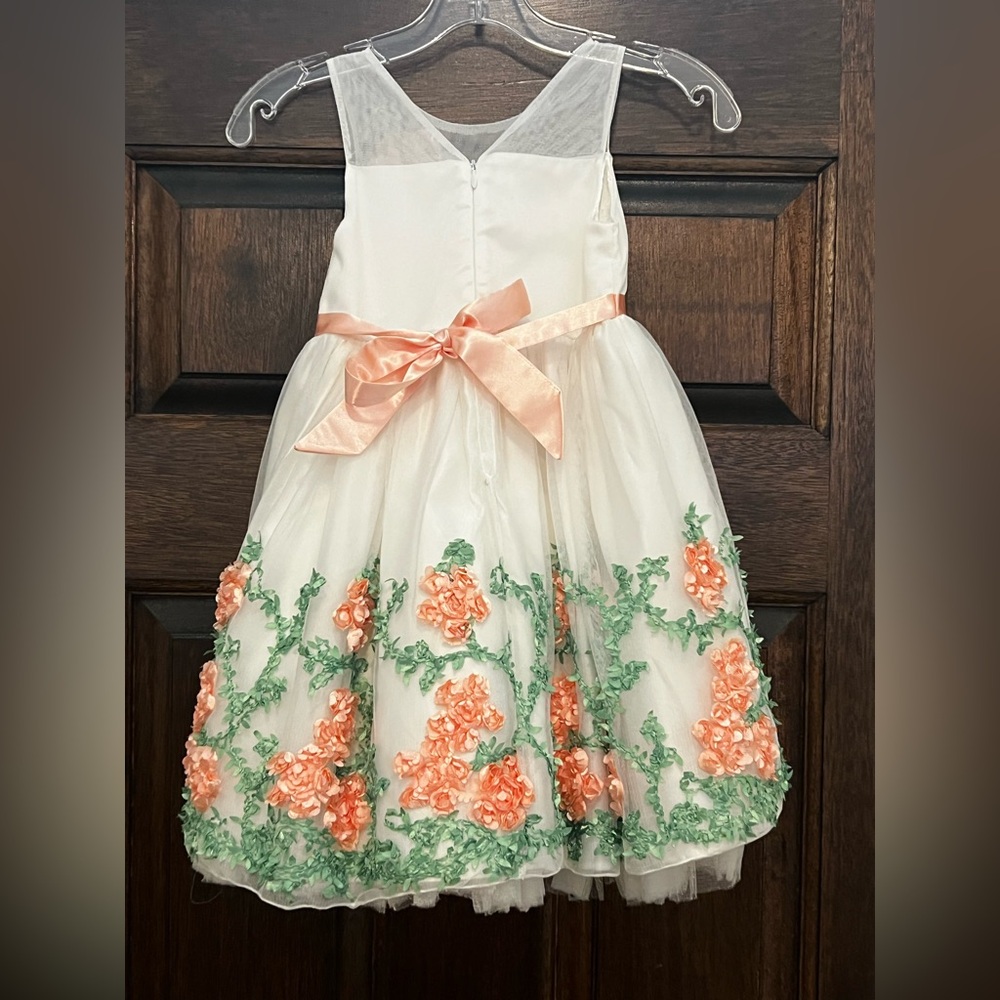 American Princess Ivory Satin & Tulle Flower Girl Dress - Picture 4 of 7